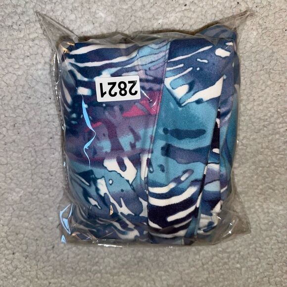 Chicos Weekends XL (3) Baby Fleece Tulip Hem LS Shirt White Blue Purple NWT - Picture 10 of 10